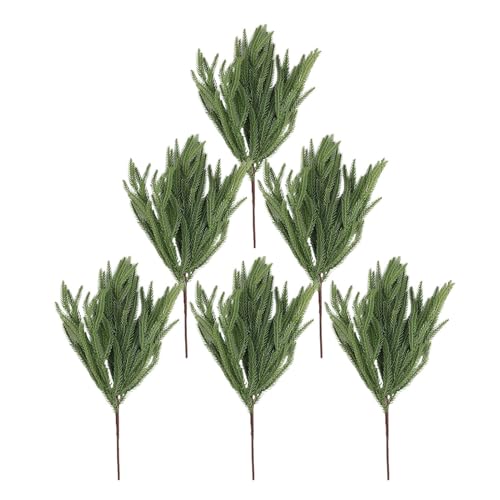 Ramitas de pino artificial | Ramitas de pino artificiales | ramas de árbol de vegetación falsas de 17.7 pulgadas | Púas de pino de Navidad para Navidad | Guirnalda de corona y árbol de Navidad