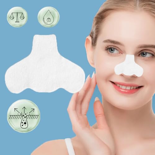 VANTOBEST 100PCS Disposable Non-Woven Cotton Nose Strips Nose Compressed Pads T-Zone Mask Toner Lotion Sheets for Spa Skin Care