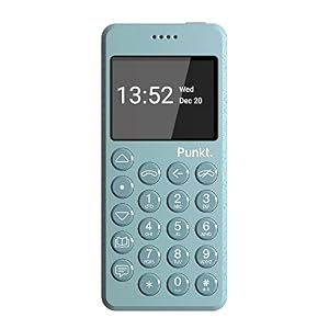 Punkt. MP02 4G LTE Minimalist Mobile Phone – Unlocked Cell Phone with Nano-SIM, Wi-Fi Hotspot, 2GB RAM+16GB Storage, Bluetooth, Digital Security, Multiband – Light Blue