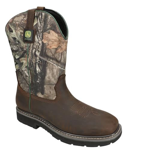 Skechers Men's John Deere Rowood Moss Burrow Waterproof Wellington Western Boot, CAMO, 8