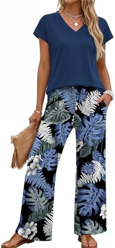 XIEERDUO Women's 2 Piece Sets Summer Beach Vacation Cruise Travel...