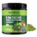 NATURELO Raw Greens Superfood Powder - Best Supplement to Boost Energy, Detox, Enhance Health - Organic Spirulina & Wheat Grass - Whole Food Vitamins from Fruit & Vegetable Extracts - 30 Servings