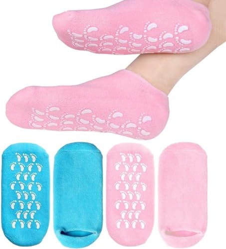 Image of SONORO KATE Silicone Socks for Women, Crack Heel Repair Socks, Spa Gel Socks for Women, Silicon Socks, Silicone Socks for Men, Foot Hydration Socks Vitamin E-Multicolour (Multicolor)