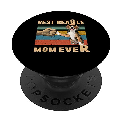 Vintage Best Dog Mom Ever Funny Puppy Beagle for Mothers Day PopSockets PopGrip Intercambiabile