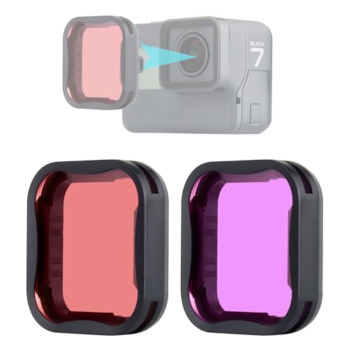 Set 3 Filtri Subacquei SOONSUN Per GoPro Hero 8 9 10 11 12 13 | Rosso, Rosso Chiaro, Magenta | Custodia Ufficiale | Correzione Colore