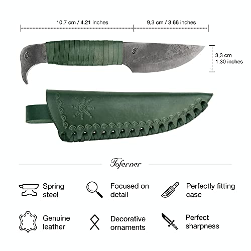Toferner Original Gift-Knife - Bird Head - Hand Forged Knife - Sports- Hand Made Genuine Leather Case- Polished & Hardened Blade - Art Collection- Antiquity.idea Beautiful Product #TOP3