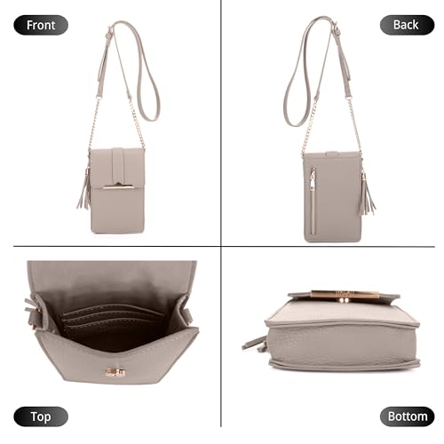 Izzy & Ali Compact Phone Crossbody Bag, Rectangular, Tassel Accent, Adjustable Chain Strap, Magnetic Flap Closure2
