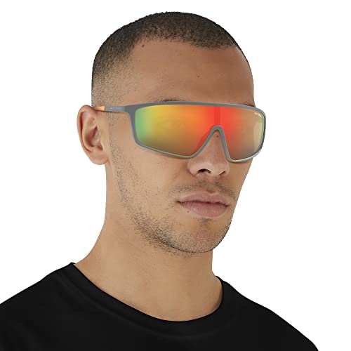 Image of Armani Exchange Man Sunglasses Matte White Frame, Grey Mirror Silver Lenses, 0MM