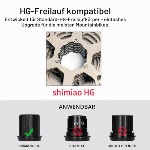 BOLANY 8/9/10 Fach Kassette 11-25T/32T/36T/40T/42T/46T/50T, Bicycle Speed Cassette Geeignet für MTB Fahrrad, Rennrad… – Ansicht 5