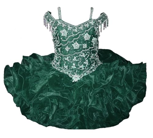 Junguan Baby Girls Off The Shoulder Cupcake Pageant Dress Short Giltz National for Infant Birthday Party Tutu Dresses ST004