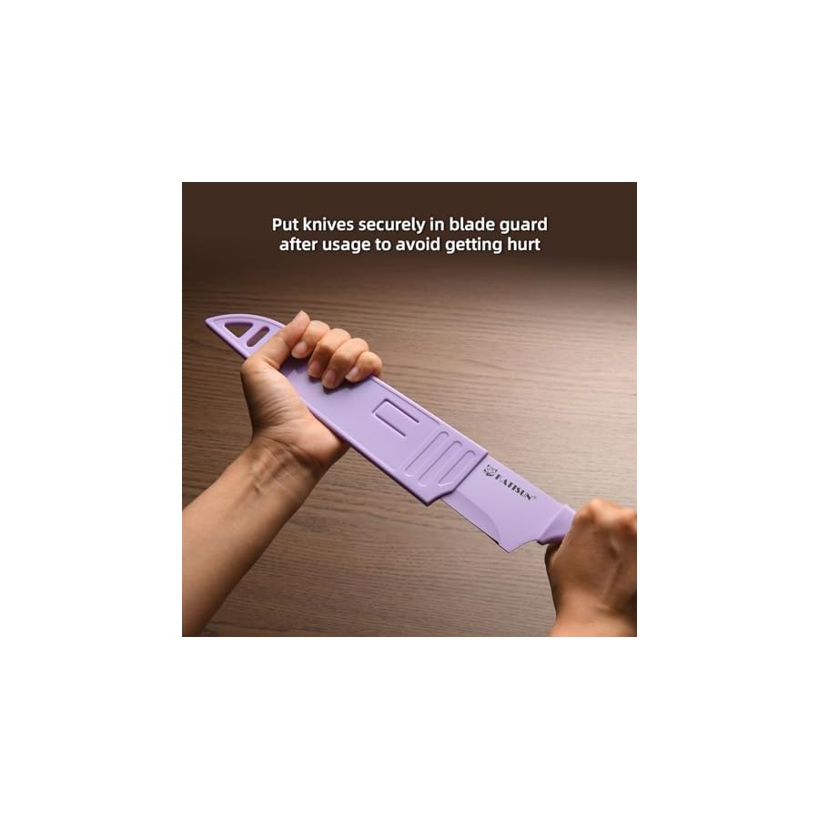 Knife Set with Kitchen Cutting Board，30 Piece Colour Coding Stainless Steel Boxed Knives Set with Kitchen Shears，14 Knives with 14 Blade Covers，Anti-Rust and Dishwasher Safe