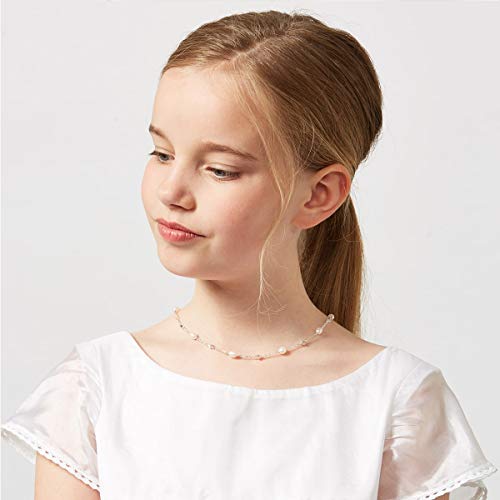 Molly B London Sterling Silver Cross & Pearl Necklace For Girls and Women. Dainty Teen Jewelry Present For Holy Communion, Flower Girl Gift, Birthday, Sweet 16 - Image 5