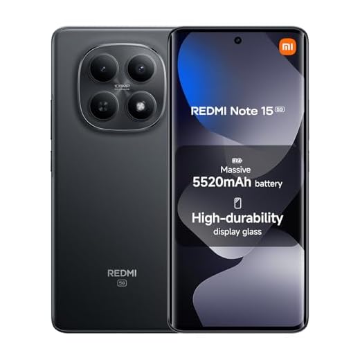 XIAOMI Redmi Note 15 5G, Smartphone 8+256 GB, Ultra-slim Design, IP65 Water Resistance, 108MP Super-clear Camera, 6.77" FHD+ Display, Black, Warranty 2 years, Charger Not Included