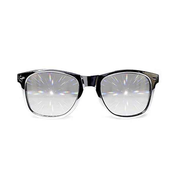 GloFX Ultimate Mirrored Line Diffraction Glasses – 3D Prism Rainbow Effect – Concert, Rave, and Music Festival Essential
