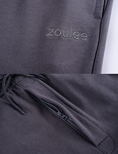 Zoulee Classic Drawstring-Waist Zipper Logo Jogger Pants With Zipper Fly Navy Blue 2Xl #TOP6