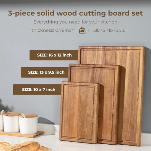 Set de 3 tablas de cortar de madera acacia sólido muso wood miniatura 2