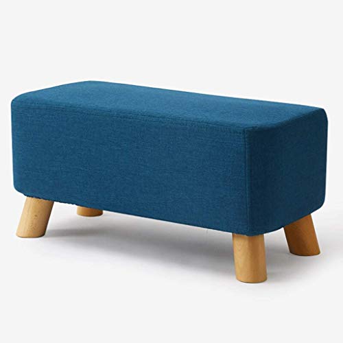HEWEI Stoff Massivholz Kleine Bank Rutschfester Fußhocker Quadratisches Sofa Schuhwechselhocker Abn