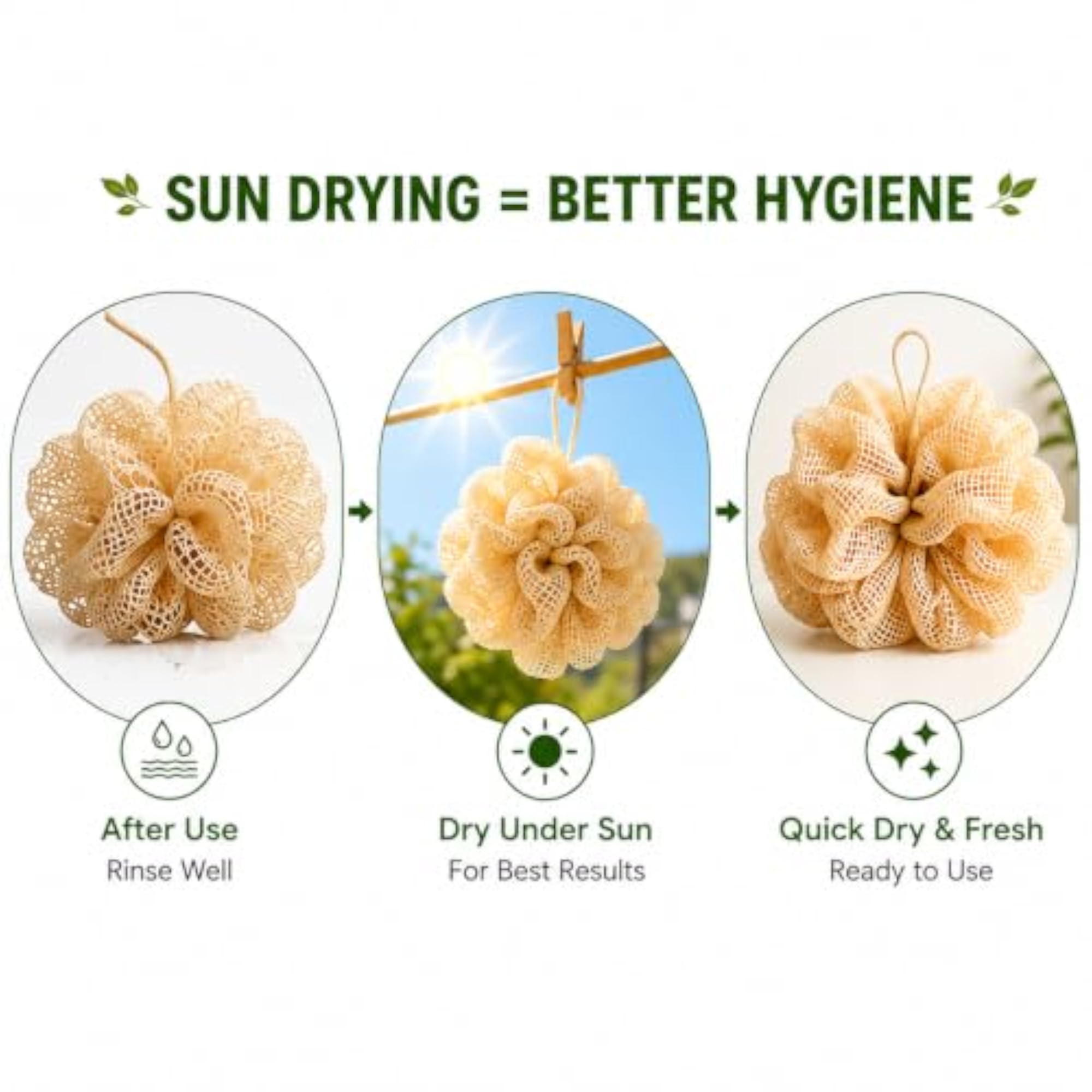 100% Natural Bath Loofah Body Sponge and Scrubber
