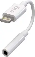 Cabo Adaptador de Áudio para Dispositivos Apple, Lightning para Auxiliar, 8,5cm, Compatível com Dispositivos com Saída P3, Branco, ADP8P3, ELG