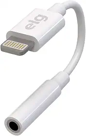 Cabo Adaptador de Áudio para Dispositivos Apple, Lightning para Auxiliar, 8,5cm, Compatível com Dispositivos com Saída P3, Branco, ADP8P3, ELG