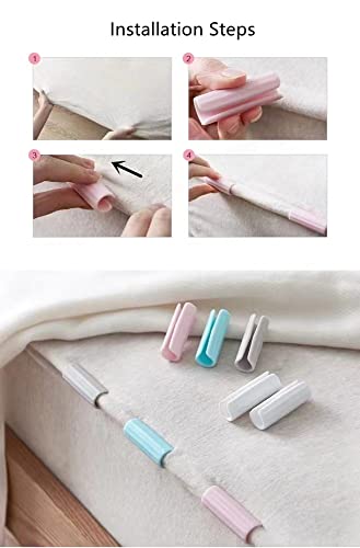 Kasom Bed Sheet Grippers Fasteners Bed Sheet Clips Keep Sheets Snug(10 Pieces,White) #TOP2