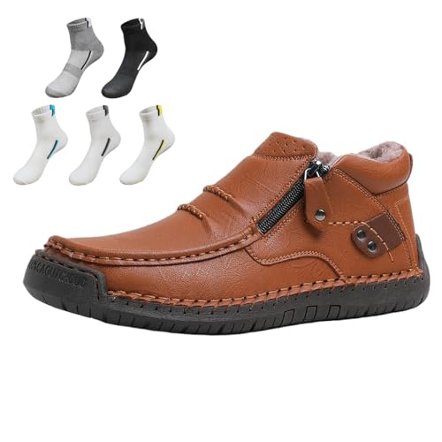 Bottes de conduite pour la randonnée et les voyages en cuir souple doublé coton