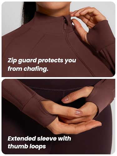 Image of GYM RAINBOW Womens Snatched Workout Jackets Lightweight Zip Up Slim Fit Gym Track Athletic Jackets with Thumb Holes