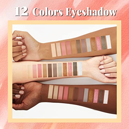 Oillase 12 Pcs Eyeshadow Stick Sets With Smudge Proof Eyeshadow Primer Base, Glitter, Shimmer And Matte Eyeshadow Pen/Pencil Crayon With Soft Brush, Cream Eye Shadow Stick Makeup, #TOP1