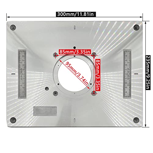 Aluminium Router Table Insert Plate Table For Woodworking Benches Router Plate Wood Tools Milling Trimming Machine With Rings (Red 13Inches) #TOP2