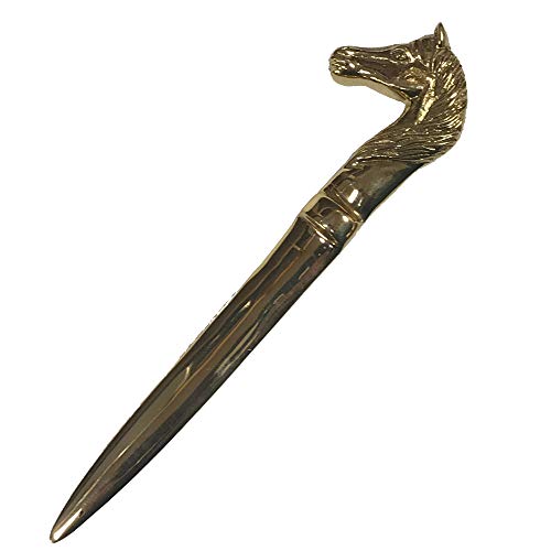 Schooner Bay Co. 6-1/4 Inch Solid Polished Brass Horse Head Letter Opener, Antique Reproduction thumb #2