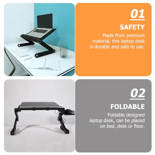 Bureau pliant métal noir table pliante ordinateur portable dortoir - 4