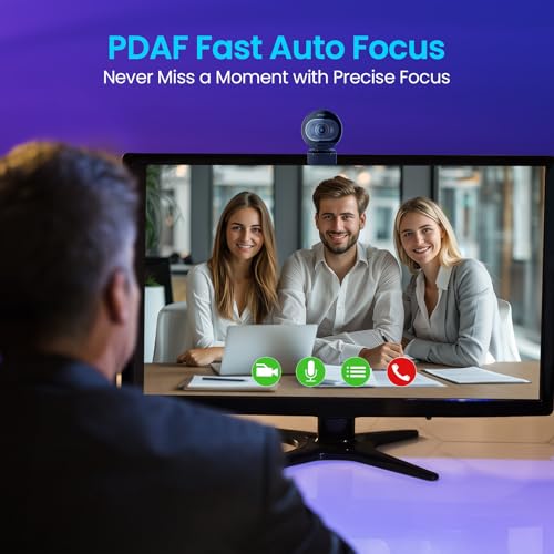 EMEET S600 4K Webcam for Streaming - Sony 1/2.55'' Sensor, PDAF Autofocus, 1080P@60FPS, 2 Noise Reduction Mics, Built-in Privacy Cover, 73° FOV, Streaming Camera for Live Commerce/Gaming/Beauty - Image 3