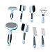 Fydun Dog Brush Comb, Set 8 in 1 Multifunction Deshedding Dematting Combs Open Knots Cat Hair Kit for Cats Dogs Long Haired Pets Desh HairPets Pet Grooming Tool