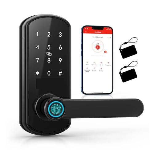 Serrure connectée à empreinte digitale et code numérique pour porte - 2