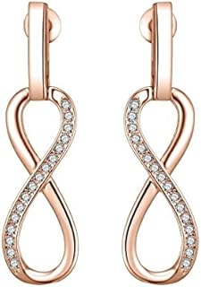 Rose Gold Plated Infinity Drop Earrings Created with Zircondia® Crystals