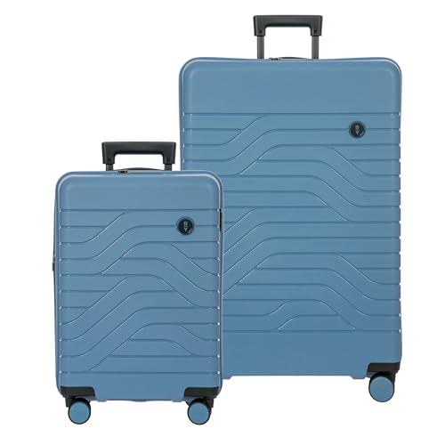 Bric's B|Y Ulisse Set of 2 Luggages with Spinner Wheels – Carry-On Airline Approved and Checked Expandable Lightweighted Hard Shell Suitcases, TSA Combination Lock - 21 Inch & 30 Inch, Grey Blue by Bric's - Used condition - US$332.89
