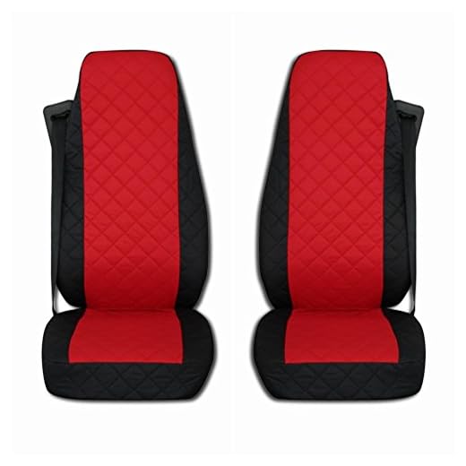 TEXMAR - Fundas para Asiento de camión, para Benz Actros Giga Space MP4 a Partir de 2015, Color Negro y Rojo, 2 Piezas