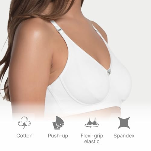 Image of Enamor A055 Comfort Shaper Cotton Plus Size T-Shirt Bra for Women- High Coverage, Non Padded and Wirefree
