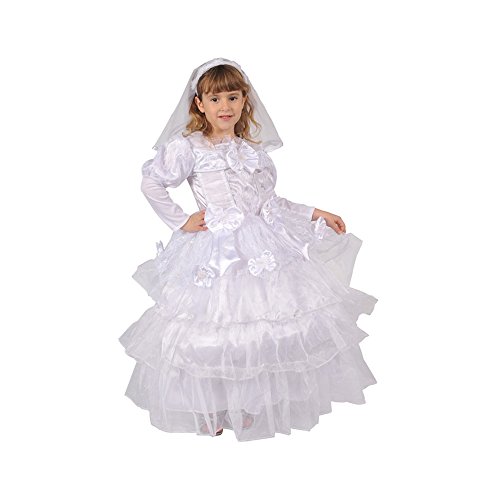 Dress Up America Little Princess utsökt brudklänning - Storlek Large (12-14 år)