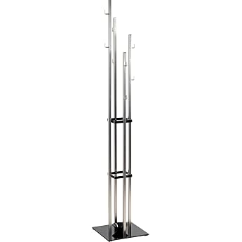 HAKU M bel 89777 Coat Rack 35 x 35 x 180 cm Stainless Steel-Effect / Black