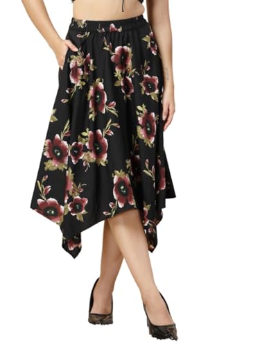 Image of OOMPH! Long Skirts for Women with Handkerchief Hem