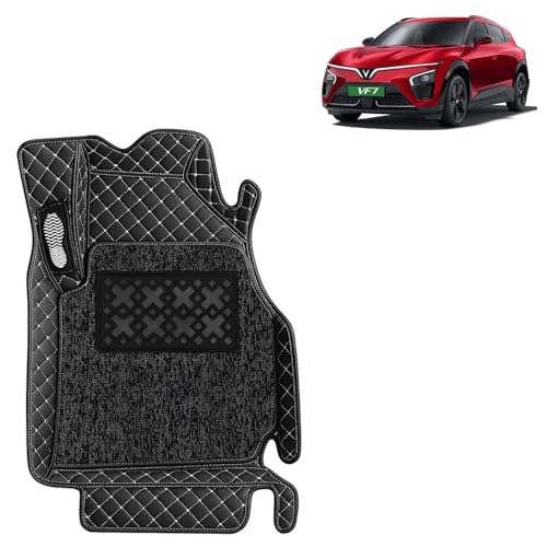 Image of KINGSWAY Accessories Premium 7D Car Floor Mats Only Compatible with VinFast VF 7 Year 2026 Onwards All Model, Set of 3 Pcs, 100% Waterproof & Washable Luxury 7D Car Foot Mats, Classic Black