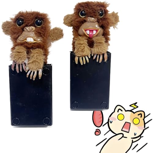 JTYEBY Sorpresa Susto, Juguete de Mono de Broma, Regalos de Broma, Bromistas de Mascotas, Juguetes Emergentes, Decoración de Fiestas, para Oficina en Casa y Más