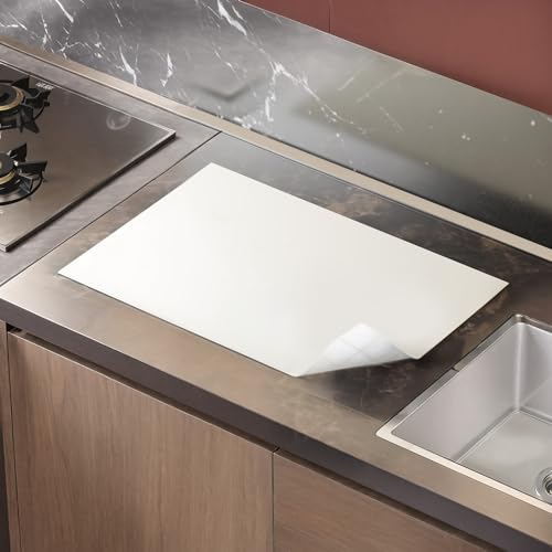 Toski Tapete Silicona para Cocina, 60x40 cm Grande Mantel Silicona, Impermeable y Antideslizante Mantel Individual, Alfombrilla Cafetera, Protector Encimera Cocina, Blanco
