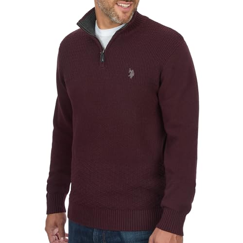 U.S. Polo Assn. Men's Cable Knit 1/4 Zip Sweater Sweater2