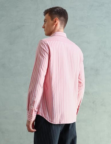 Image of Arrow Striped Slim Fit Mens Casual Shirts - 100% Cotton, Breathable & Comfortable, Full Sleeves Shirts for Men
