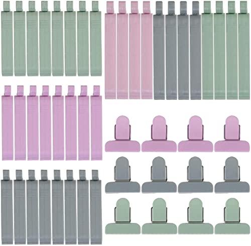 KARAA 48 Pcs Verschlussclips Dichtungsclips Klammern für Beutel Tüten Verschlussklammern Lebensmittel Food Clips Snacks Lagerung 3 Größen Cover