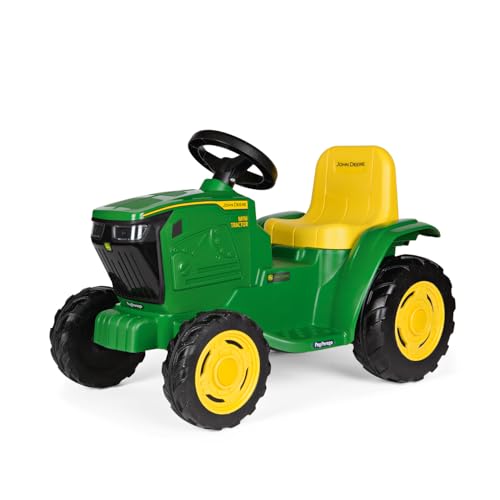 Peg Perego John Deere Mini Tractor - Trattore Elettrico Cavalcabile 6V per Bambini da 1 Anno con Batteria Ricaricabile, Luci LED, Clacson, Suoni e Melodie