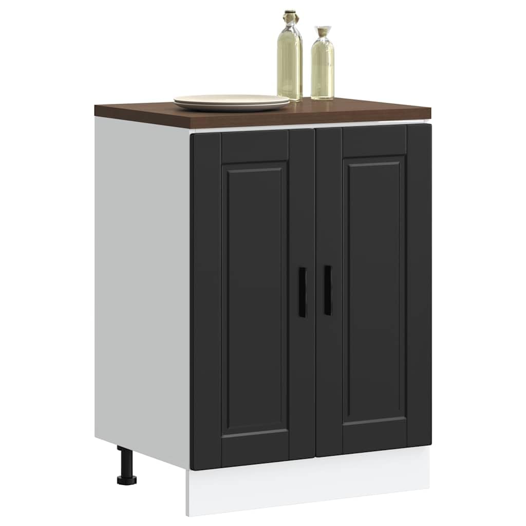 vidaXL Armoire de Cuisine Porto Noir Bois d ingénierie
