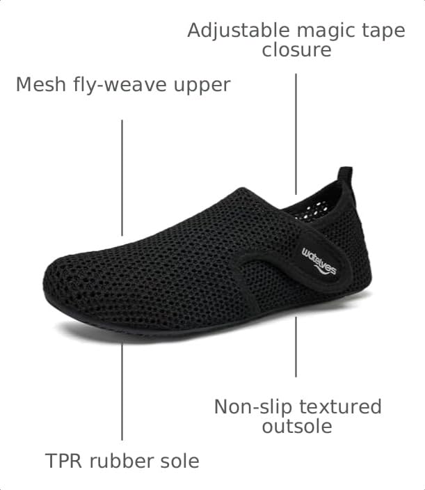 Image of WateLves Water Shoes for Women Men Swim Beach Aqua Socks Quick Dry Barefoot House Slippers Travel Shoes with Adjustable Magic Tape for Pool Diving Boating Yoga Surf